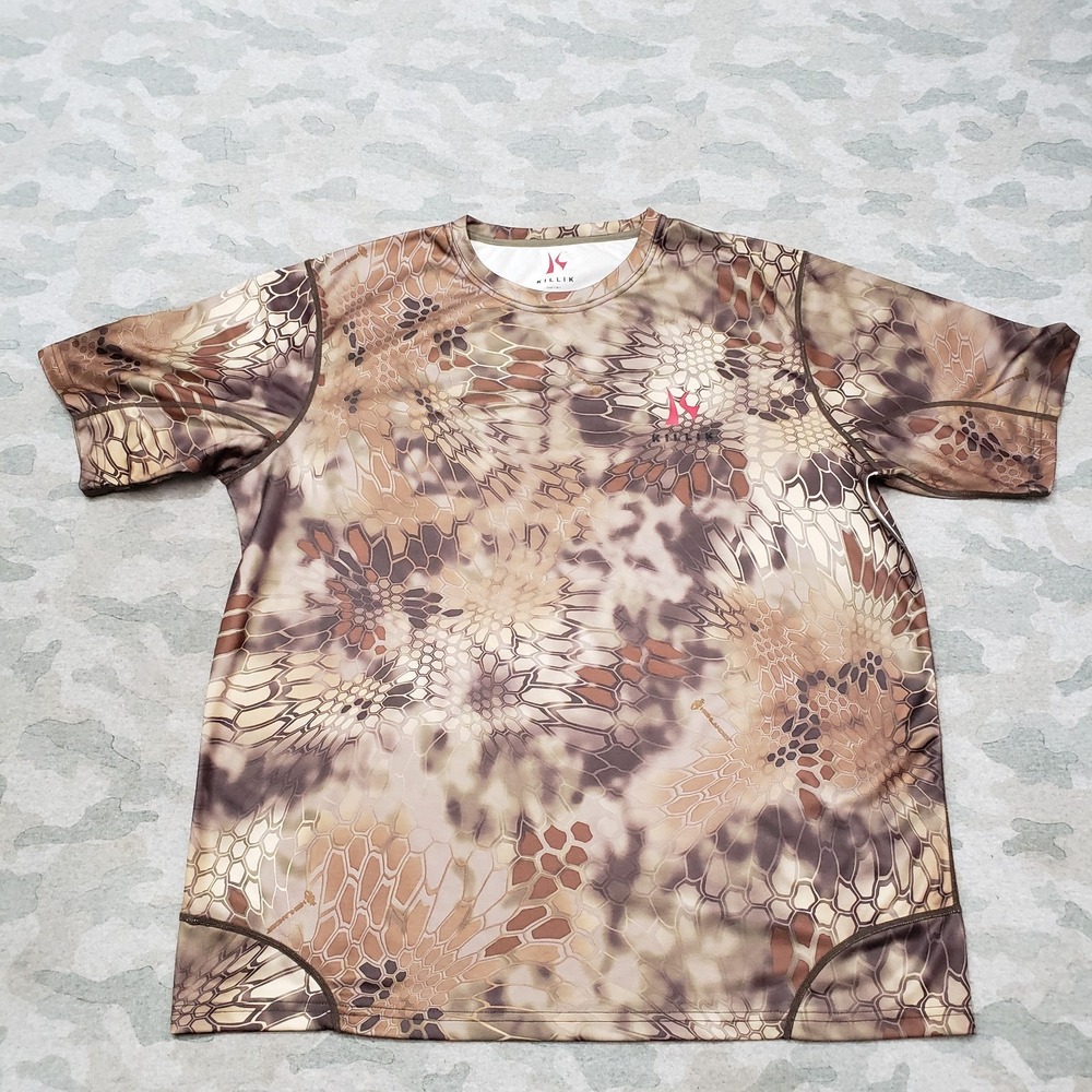 Killik Shirt Mens XL Green Camo Hunting Pullover Short Sleeve